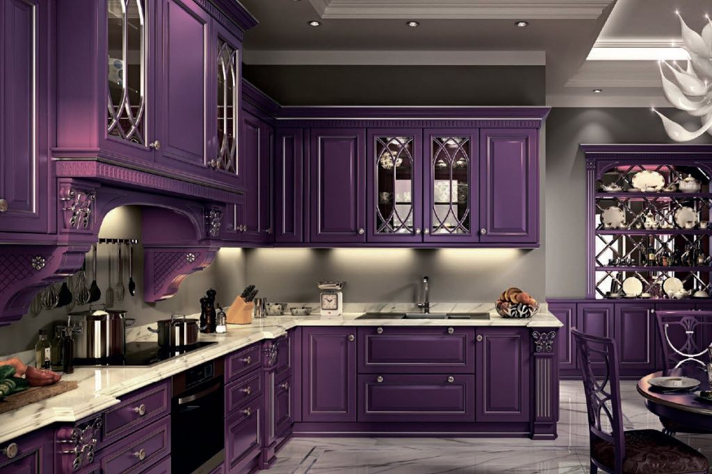 Фиолетовая Кухня Фото